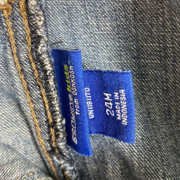 Genuine Kids By Oshkosh 24 Months Short Denim Overalls Summer Casual Comfort - Picture 7 of 7